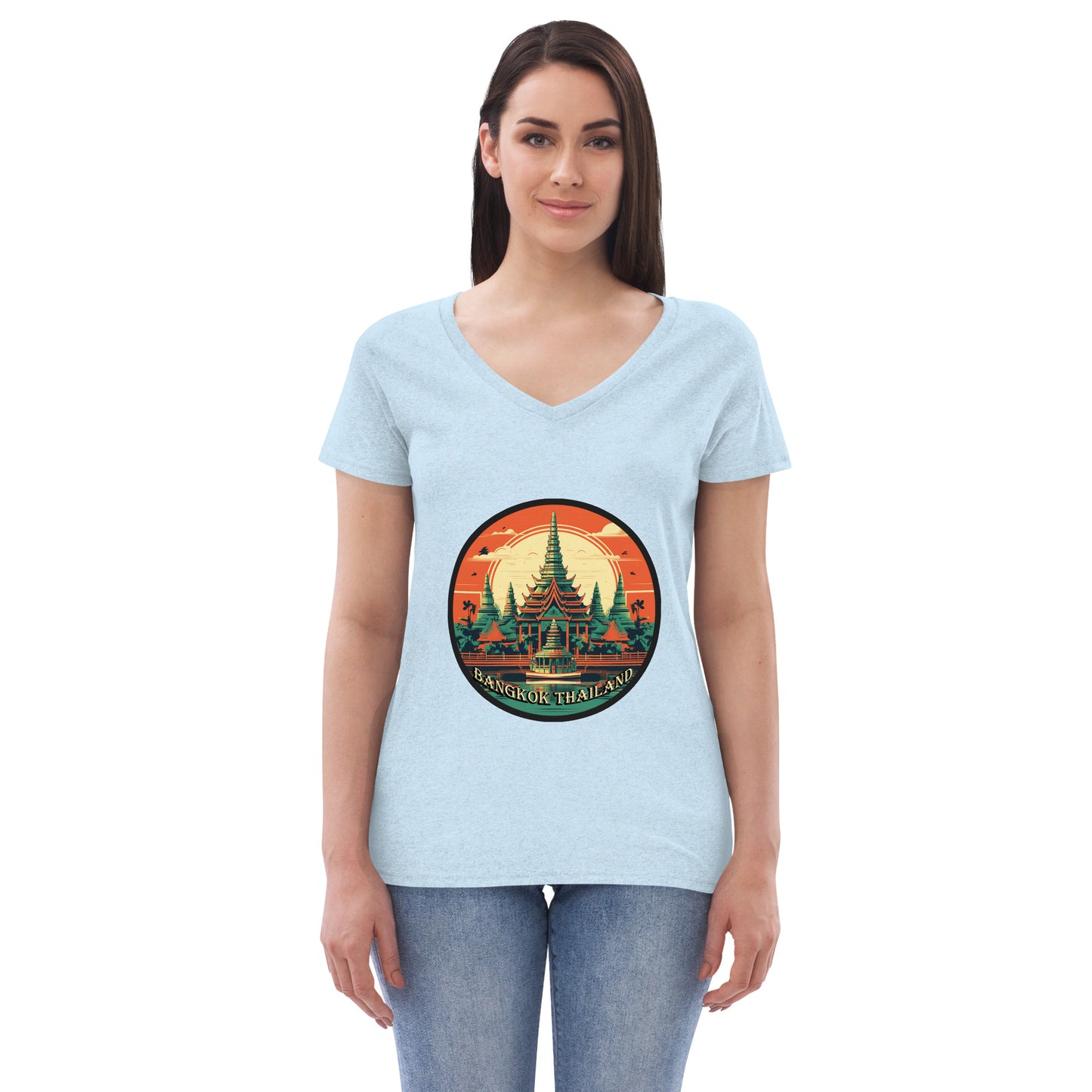 Bangkok Thailand Souvenir Women’s recycled v-neck t-shirt