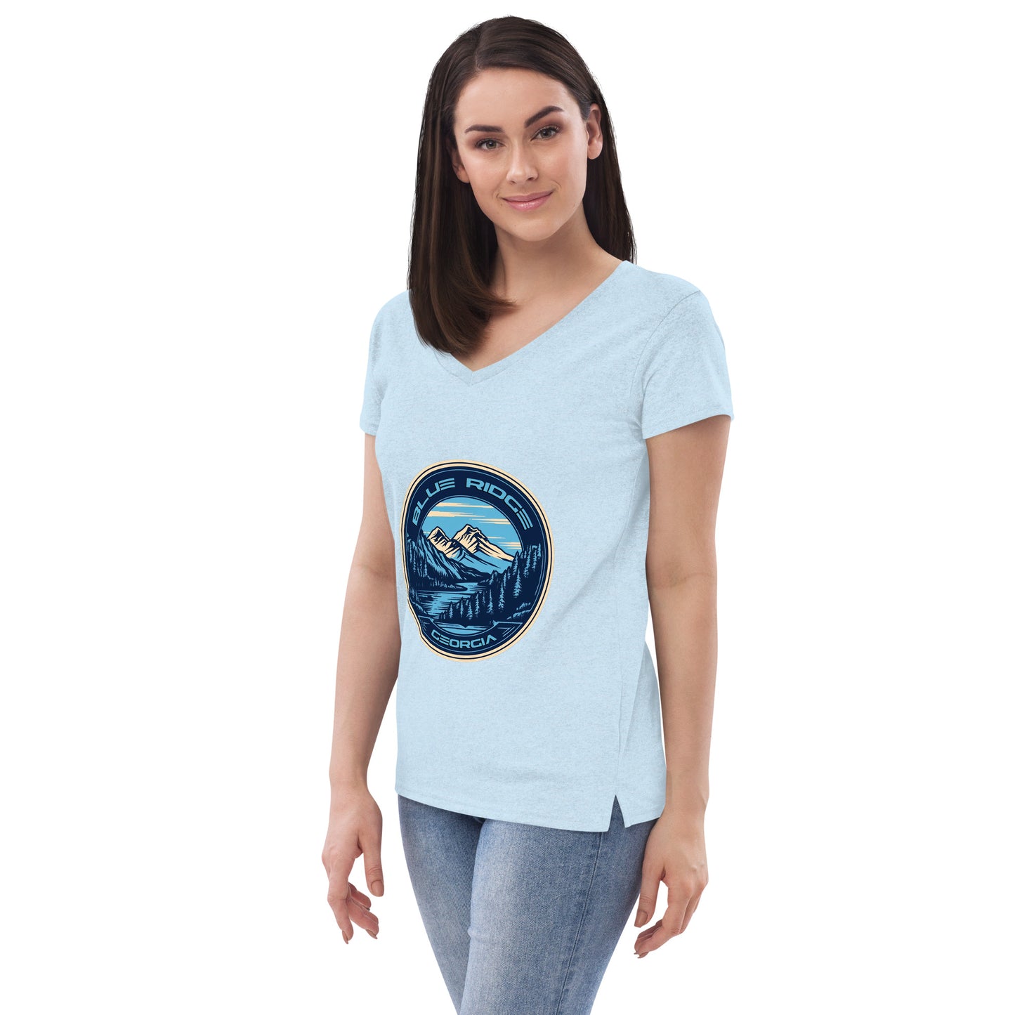 Blue Ridge Georgia Souvenir Women’s recycled v-neck t-shirt