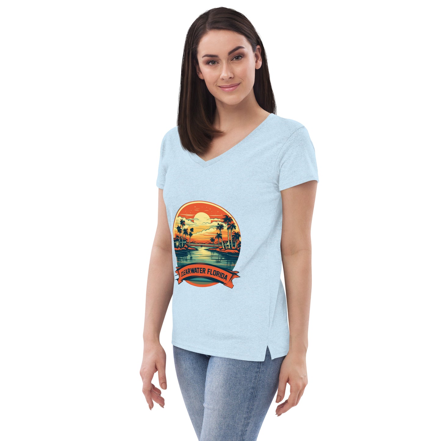 Clearwater Florida Souvenir Women’s recycled v-neck t-shirt