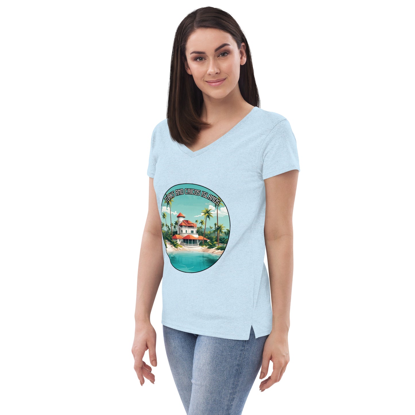 Turks and Caicos Islands Souvenir Women’s recycled v-neck t-shirt