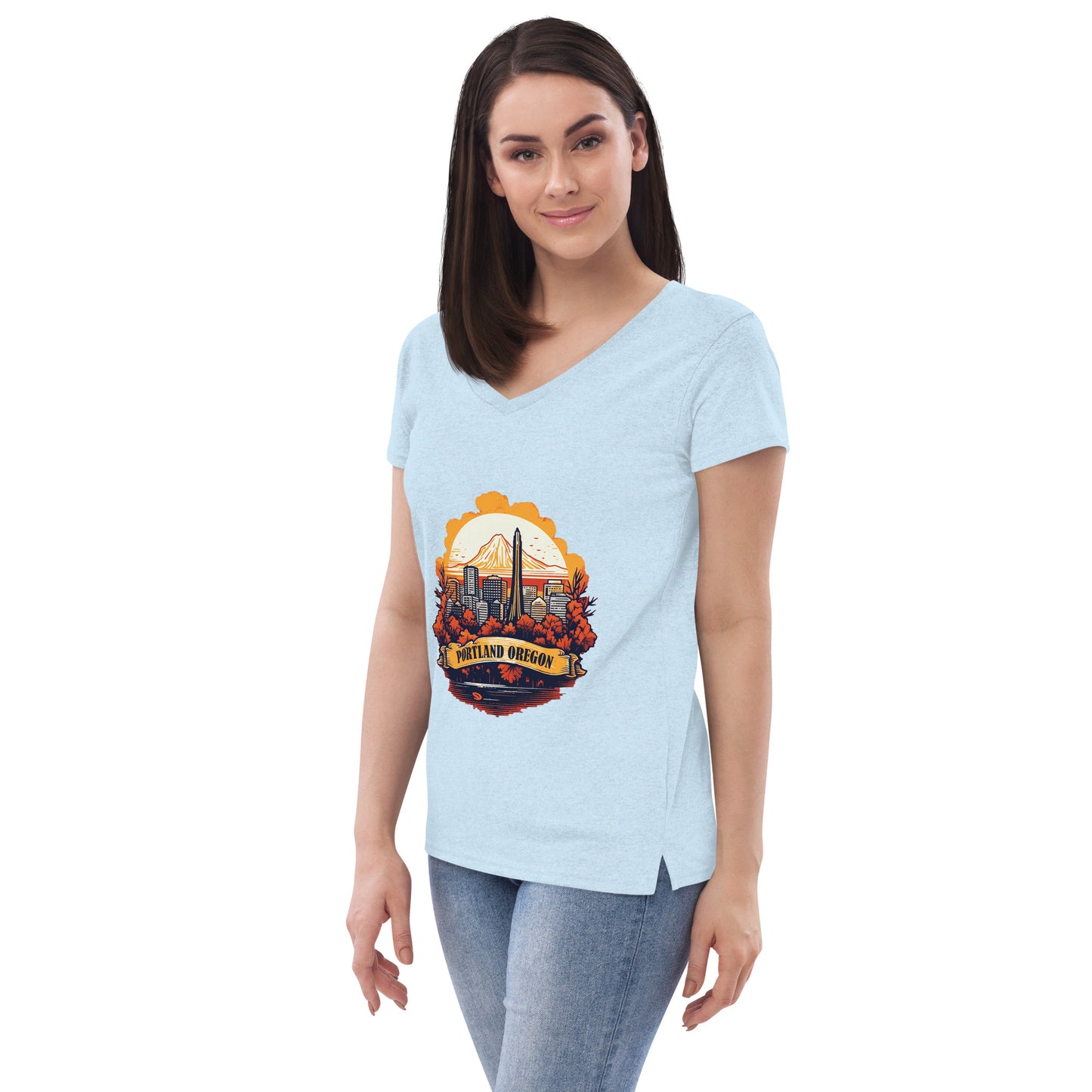 Portland Oregon Souvenir Women’s recycled v-neck t-shirt