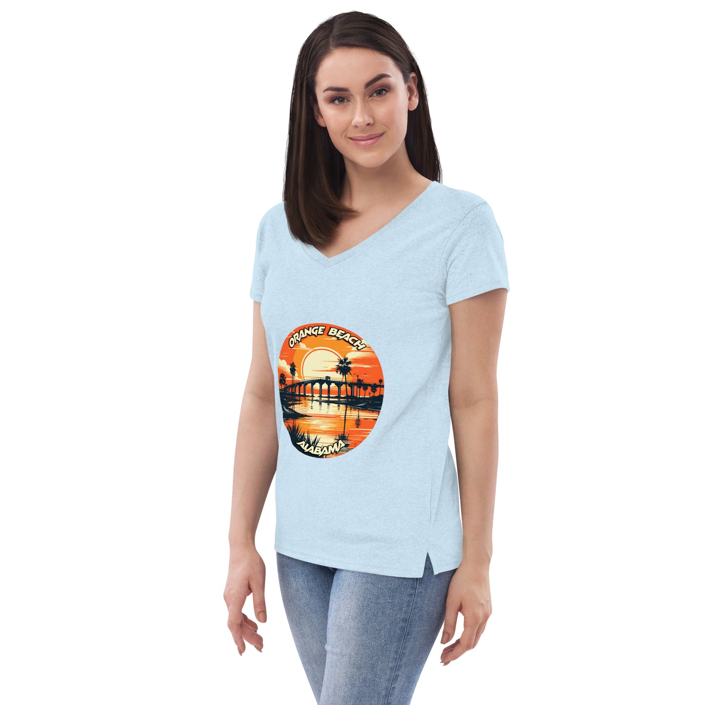 Orange Beach Alabama Souvenir Women’s recycled v-neck t-shirt