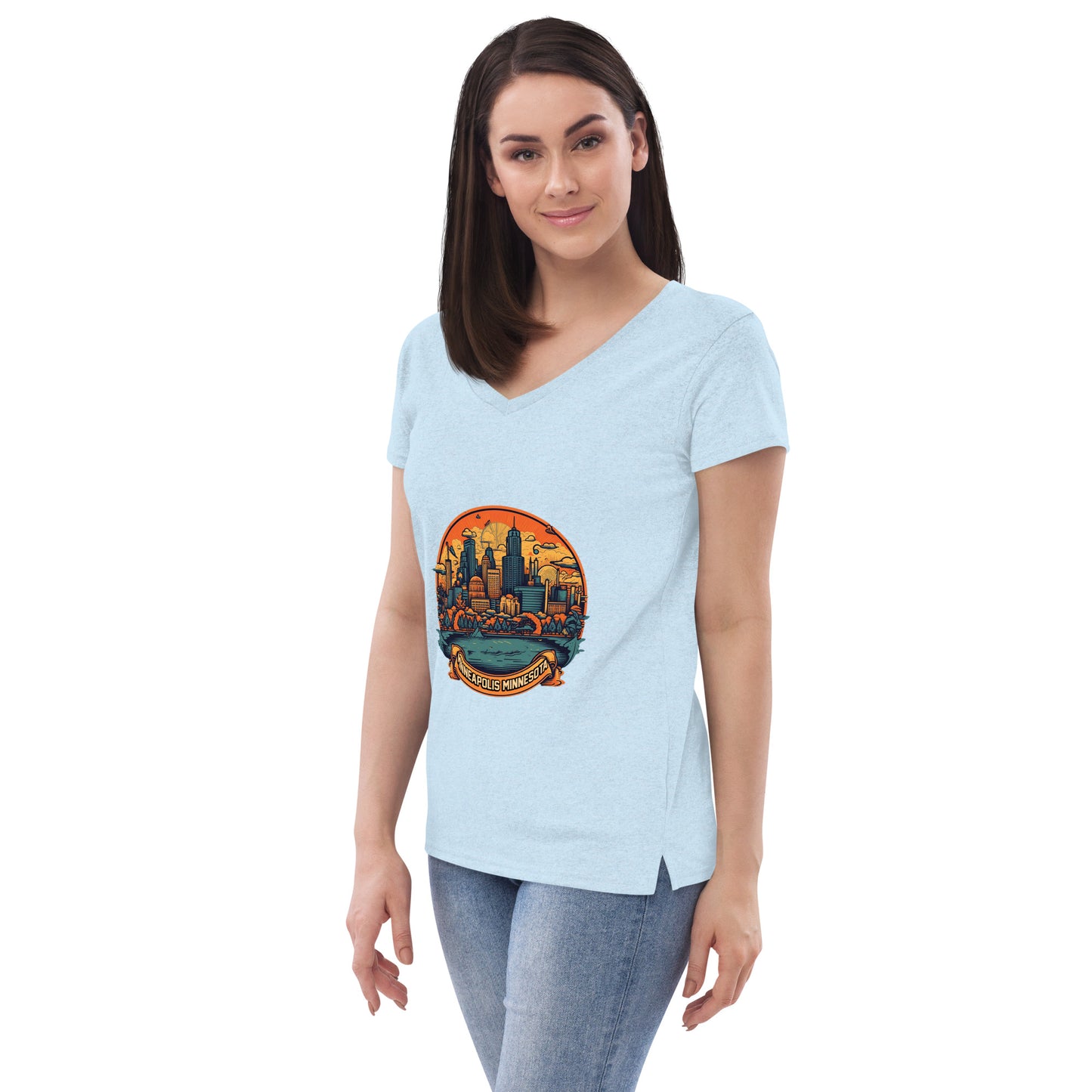 Minneapolis Minnesota Souvenir Women’s recycled v-neck t-shirt