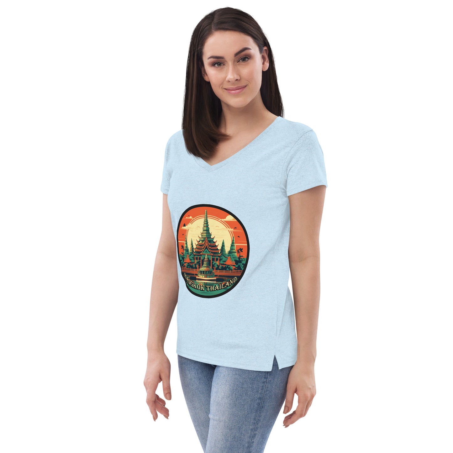 Bangkok Thailand Souvenir Women’s recycled v-neck t-shirt