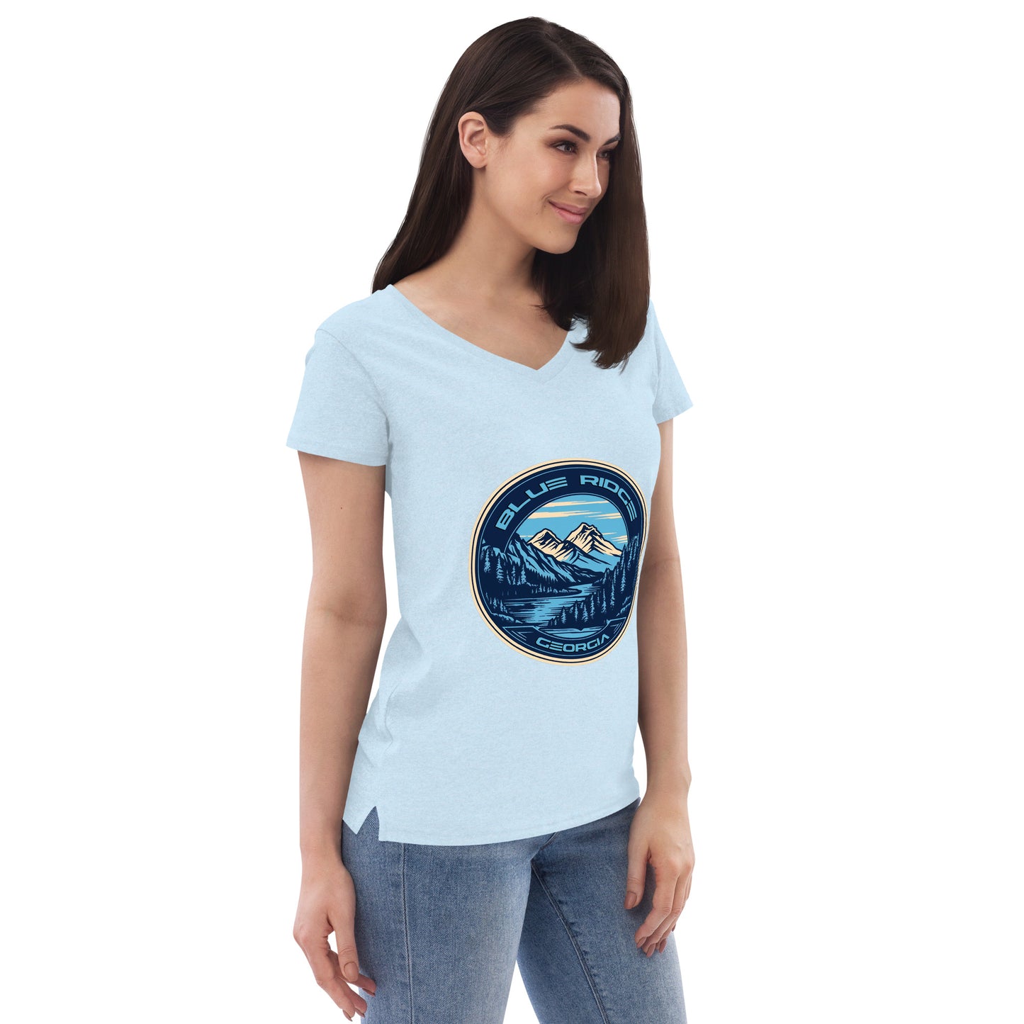 Blue Ridge Georgia Souvenir Women’s recycled v-neck t-shirt