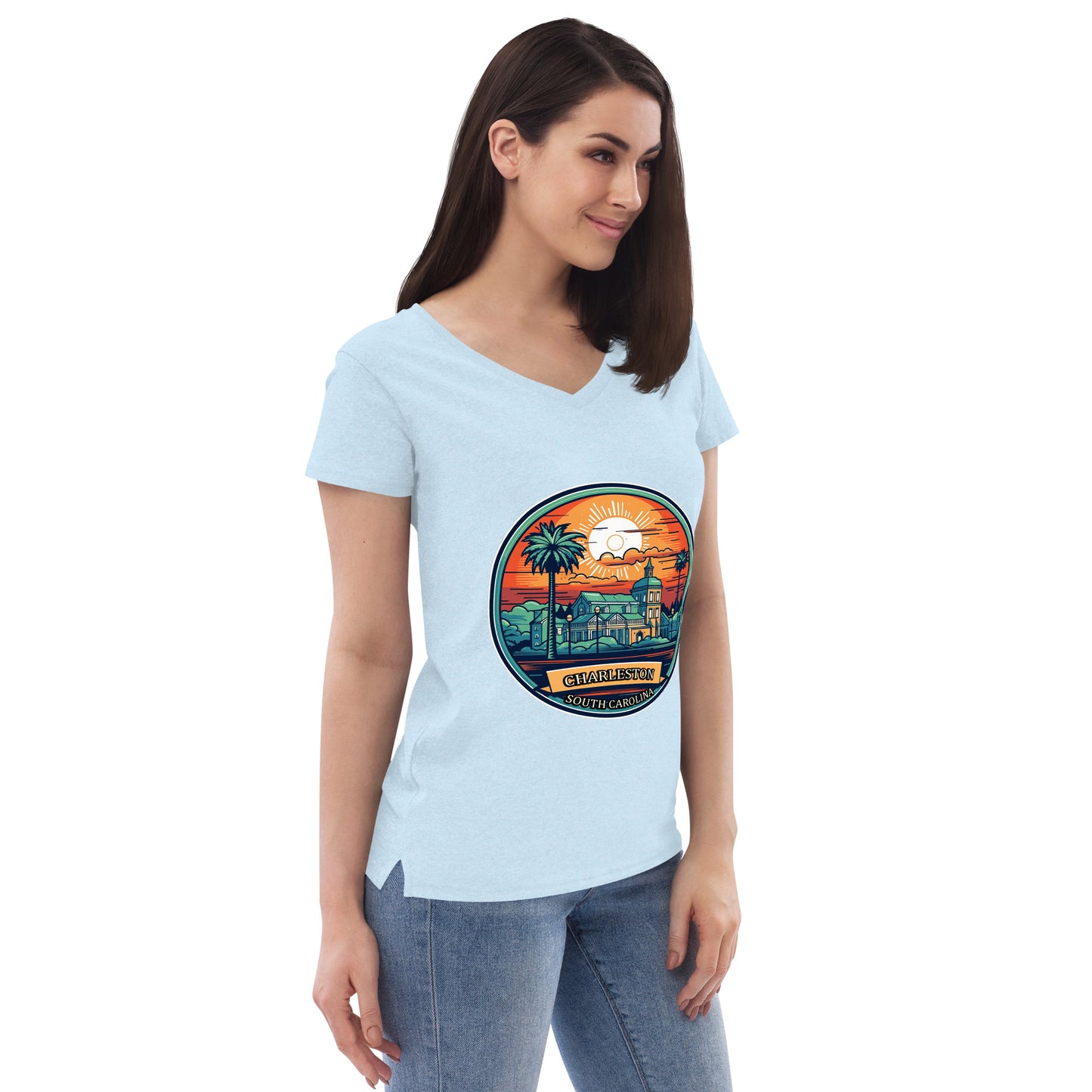 Charleston South Carolina Souvenir Women’s recycled v-neck t-shirt