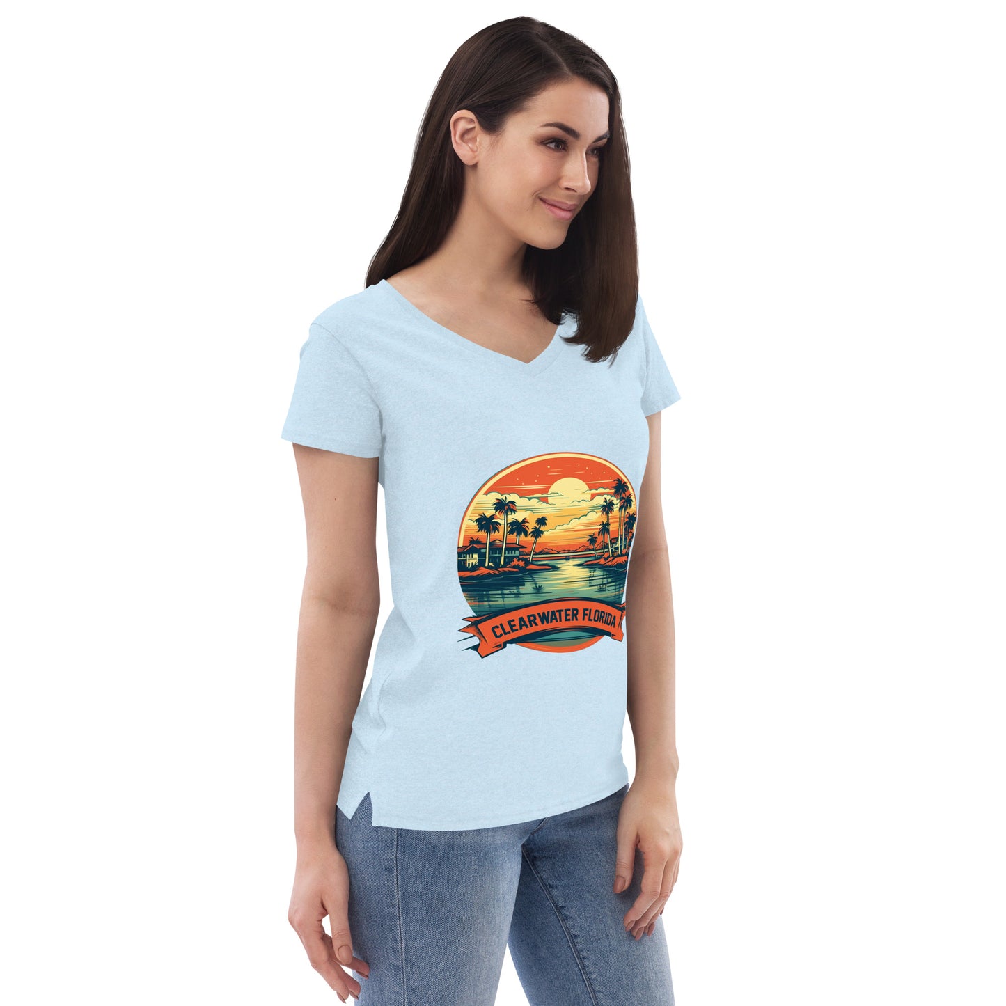 Clearwater Florida Souvenir Women’s recycled v-neck t-shirt