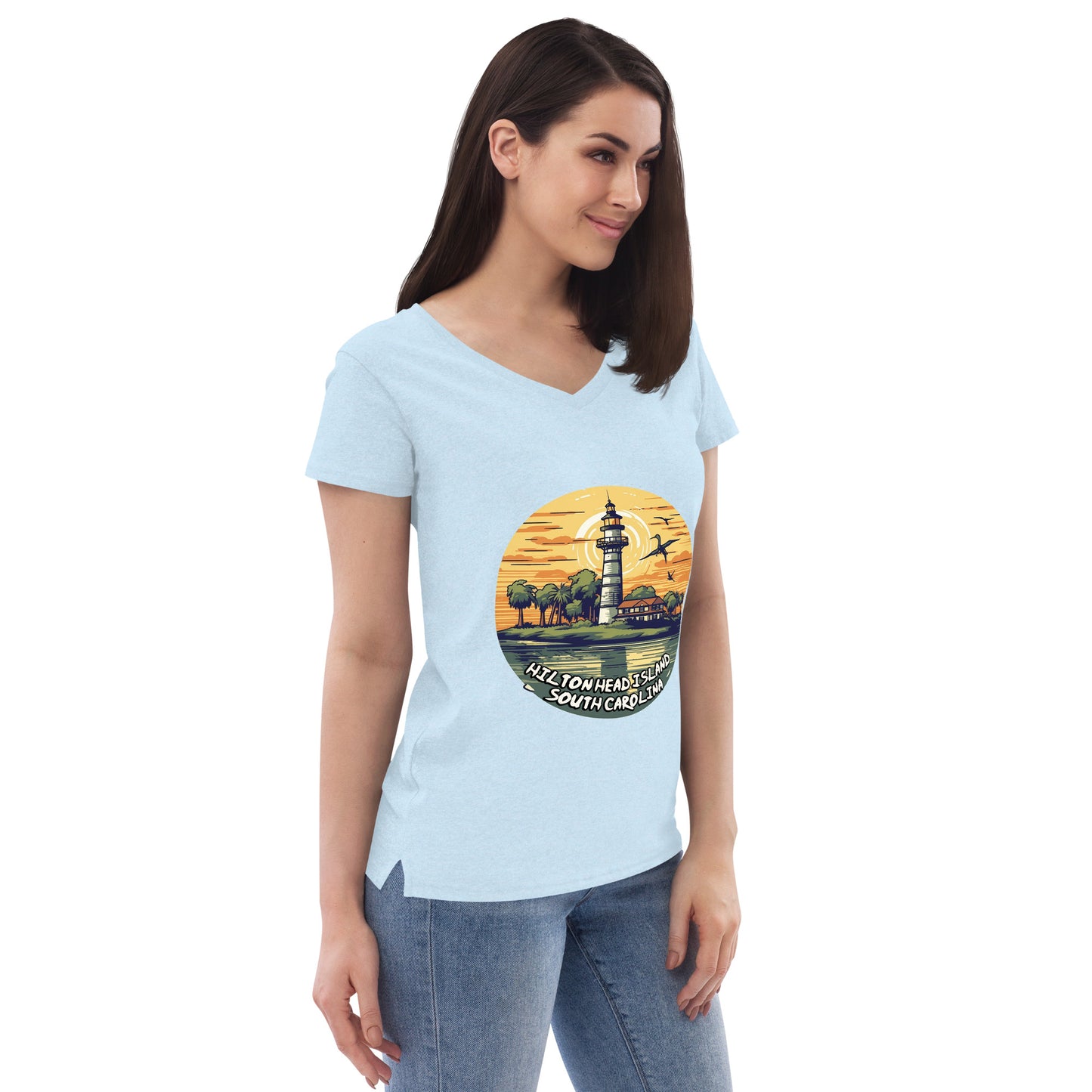 Hilton Head Island South Carolina Souvenir Women’s recycled v-neck t-shirt