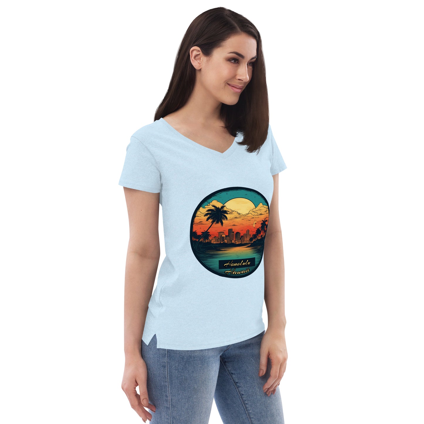 Honolulu Hawaii Souvenir Women’s recycled v-neck t-shirt