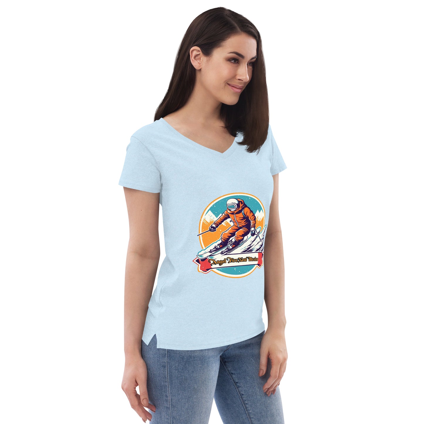 Angel Fire New Mexico Souvenir Women’s recycled v-neck t-shirt