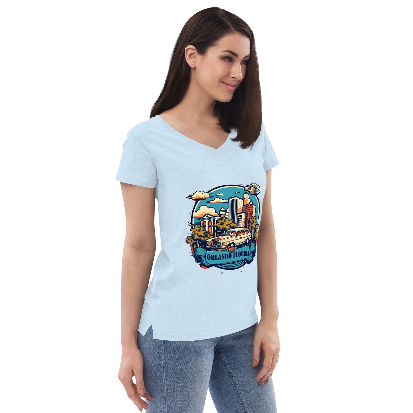 Orlando Florida Souvenir Women’s recycled v-neck t-shirt