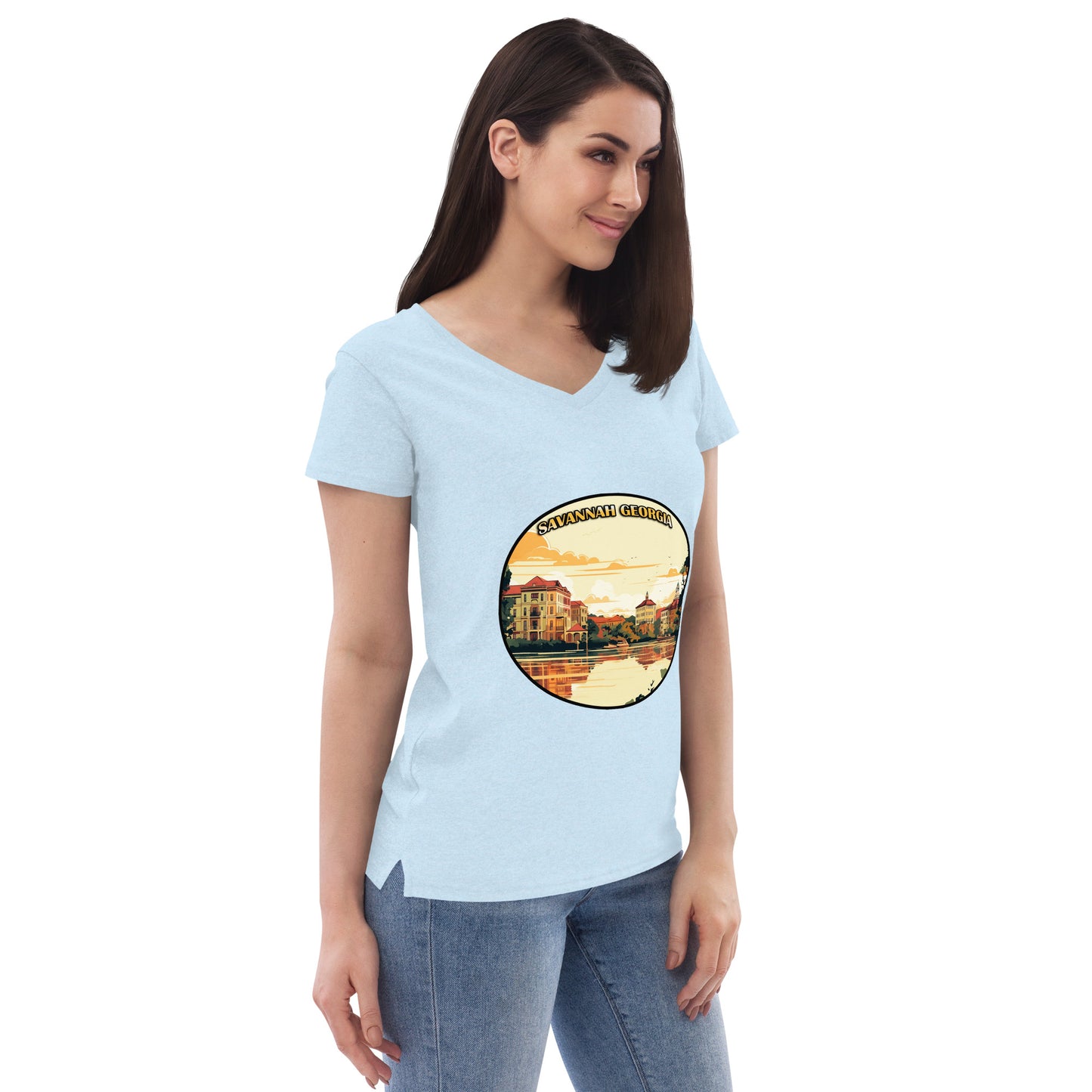 Savannah Georgia Souvenir Women’s recycled v-neck t-shirt