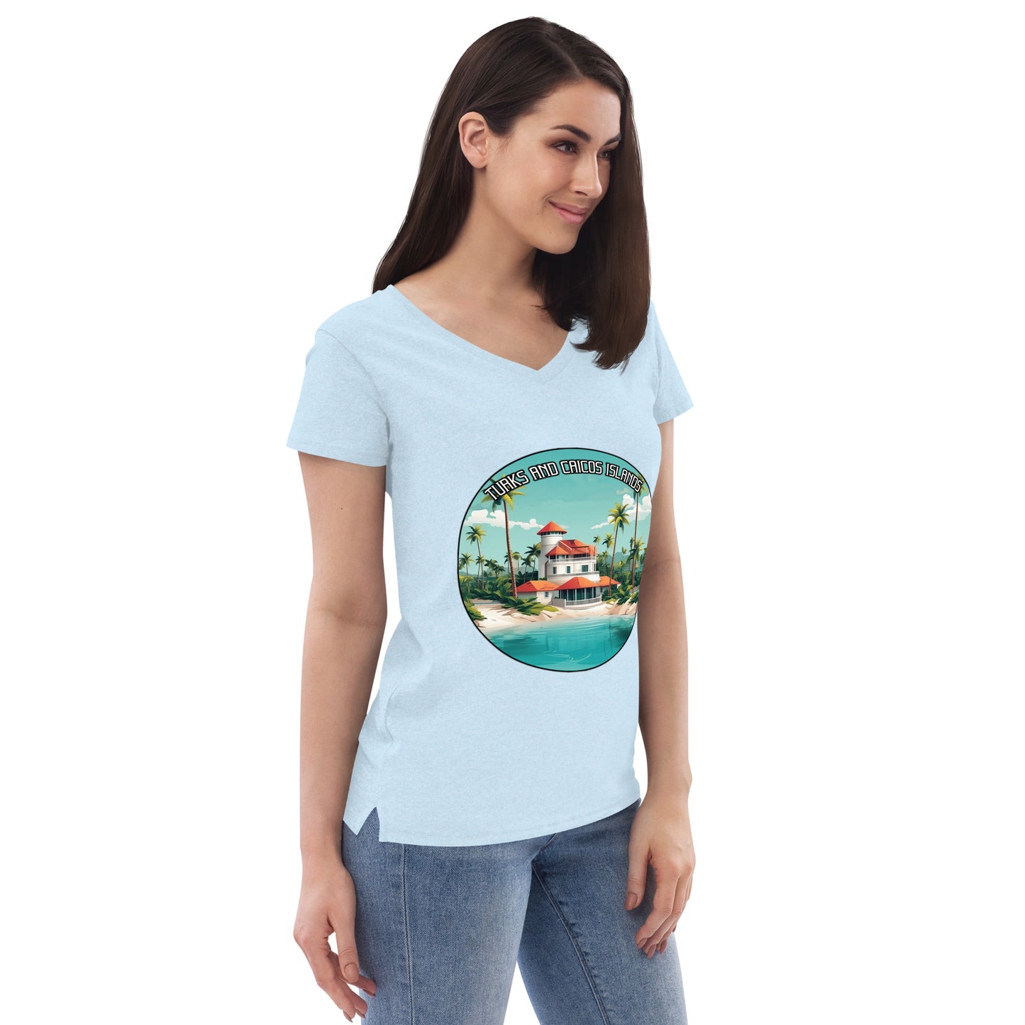 Turks and Caicos Islands Souvenir Women’s recycled v-neck t-shirt