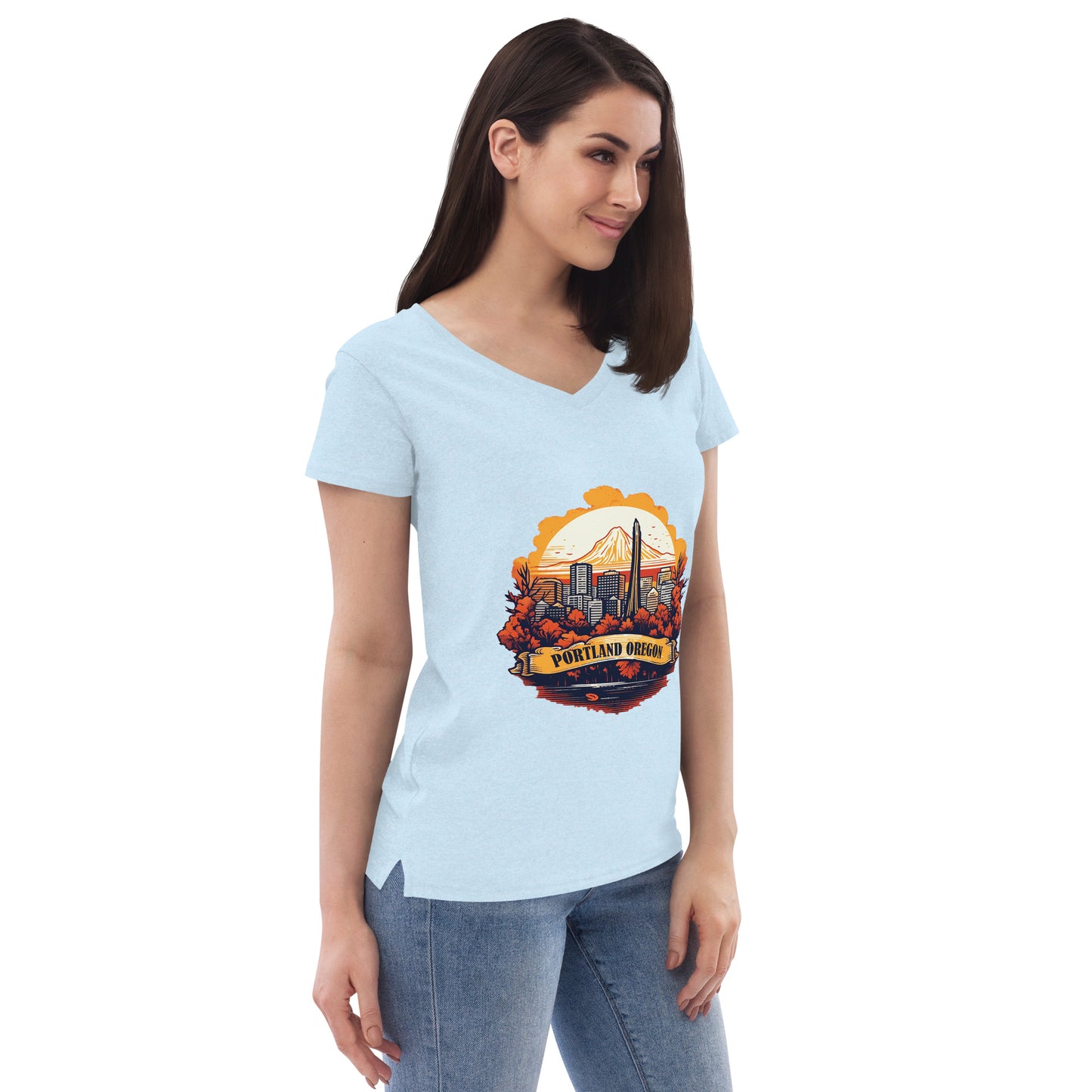 Portland Oregon Souvenir Women’s recycled v-neck t-shirt