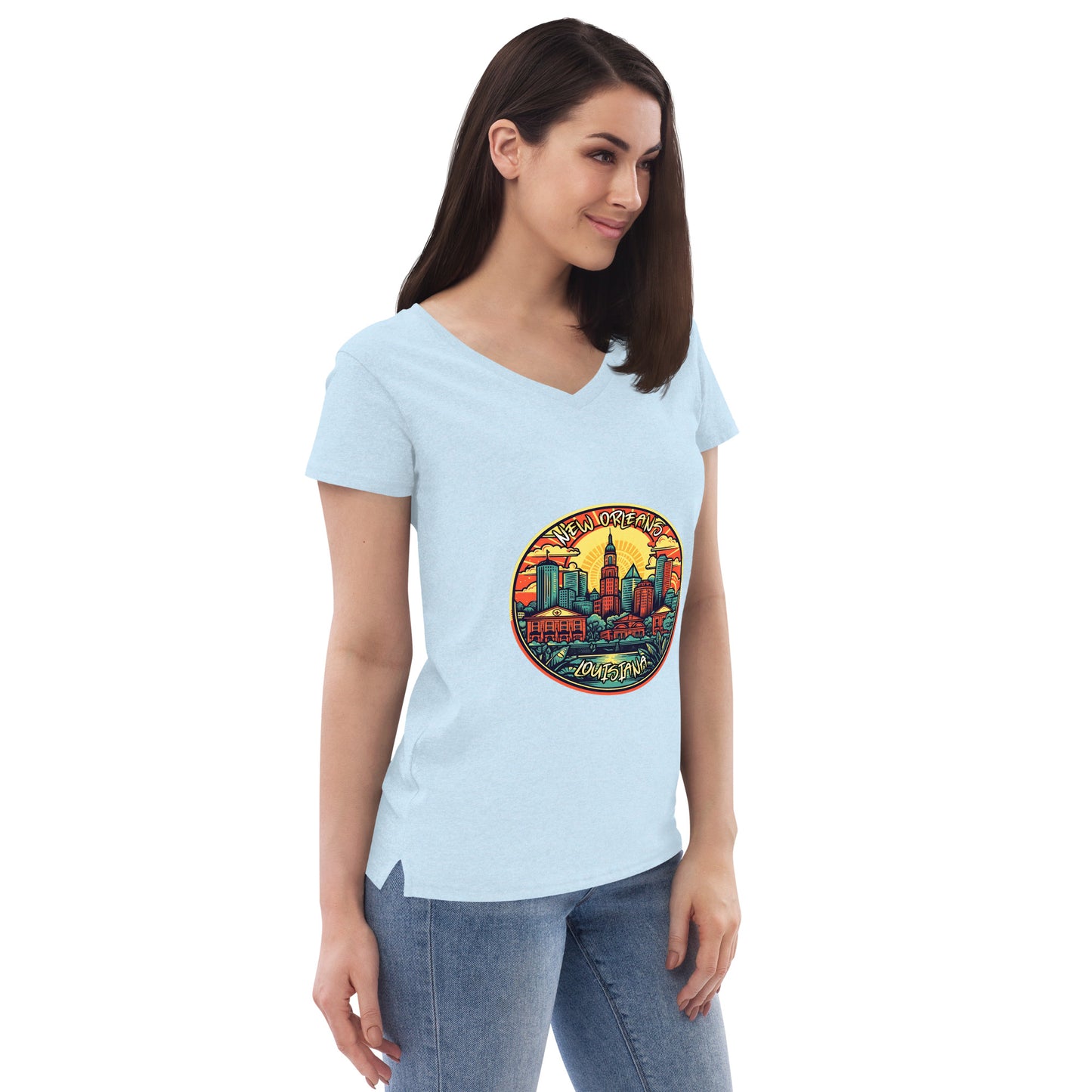 New Orleans Louisiana Souvenir Women’s recycled v-neck t-shirt