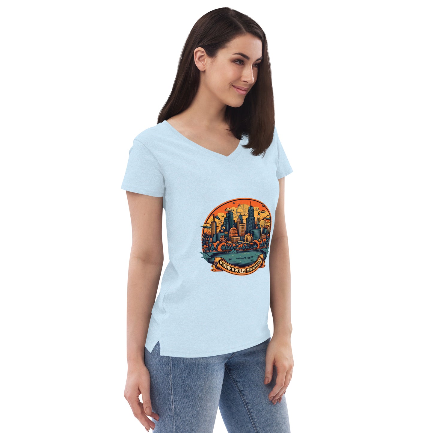 Minneapolis Minnesota Souvenir Women’s recycled v-neck t-shirt