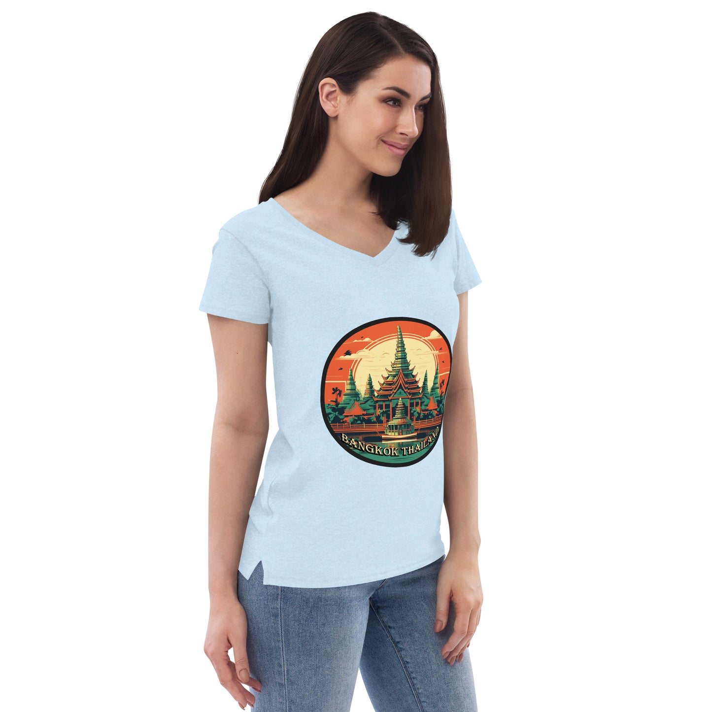 Bangkok Thailand Souvenir Women’s recycled v-neck t-shirt