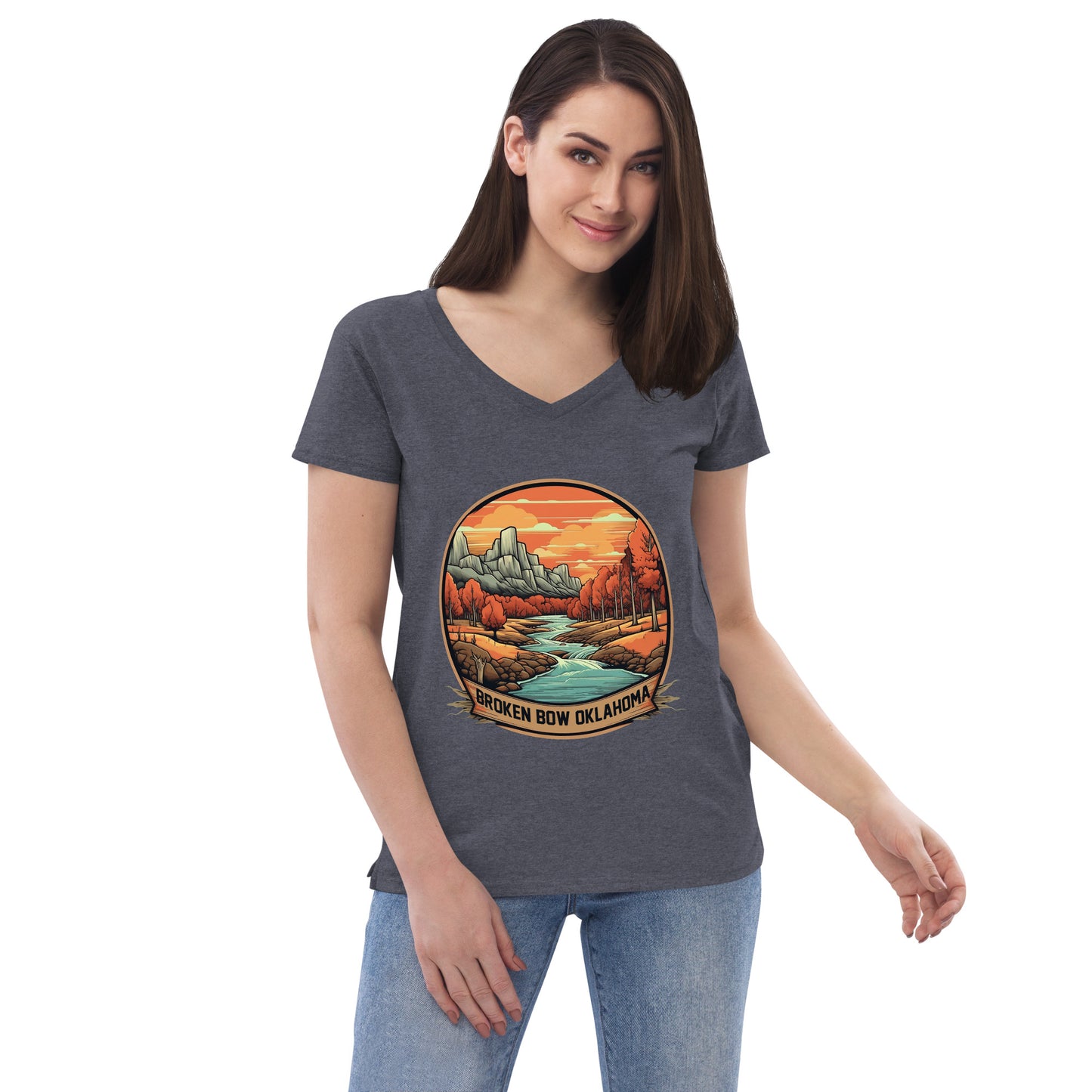 Broken Bow Oklahoma Souvenir Women’s recycled v-neck t-shirt