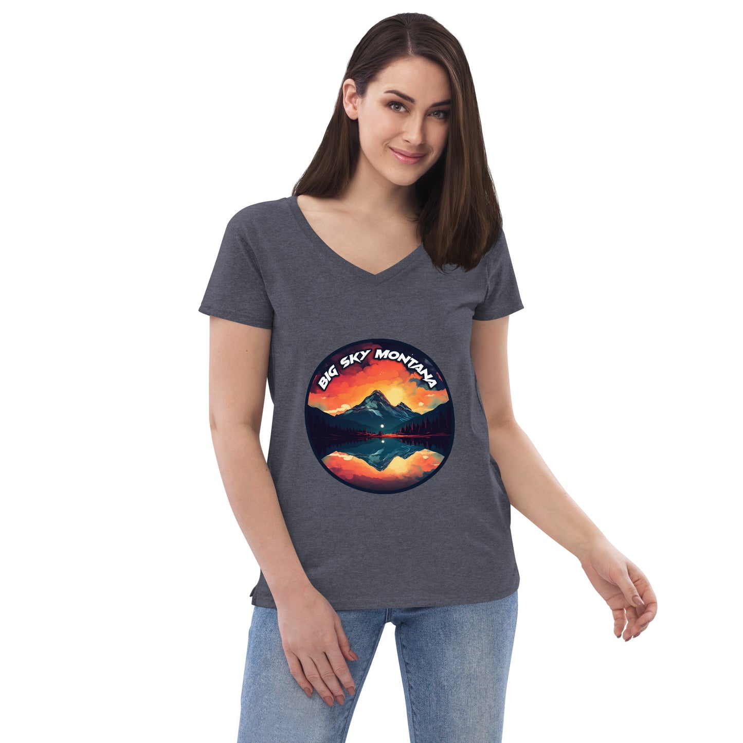 Big Sky Montana Souvenir Women’s recycled v-neck t-shirt