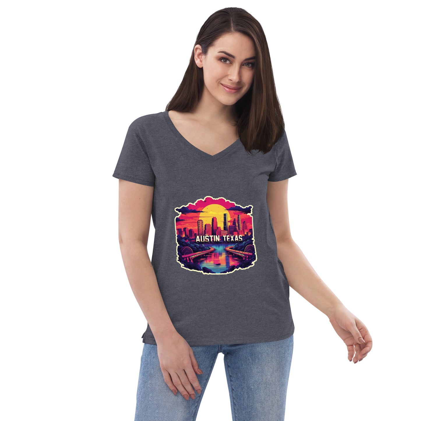 Austin Texas Souvenir Women’s recycled v-neck t-shirt