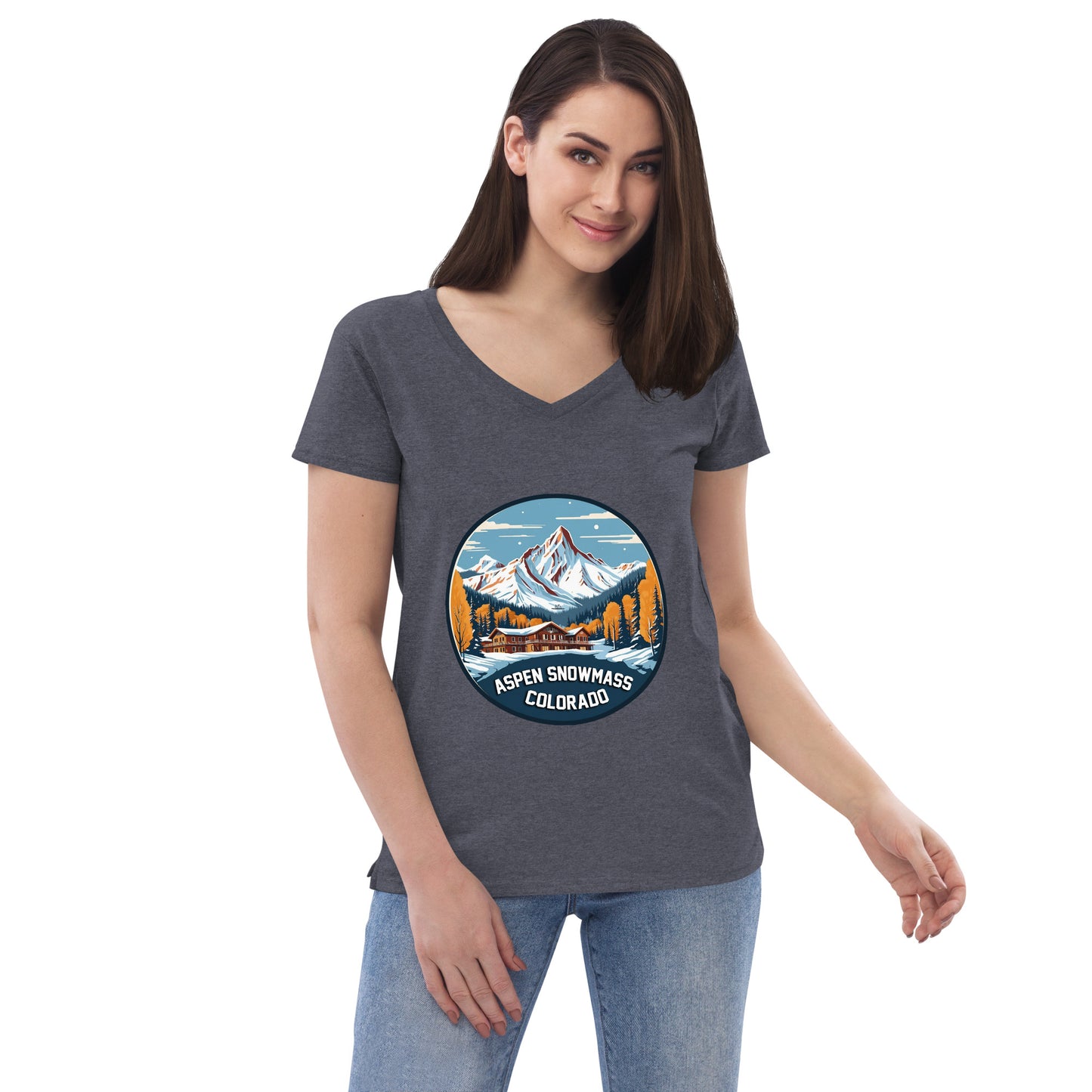 Aspen Snowmass Colorado Souvenir Women’s recycled v-neck t-shirt