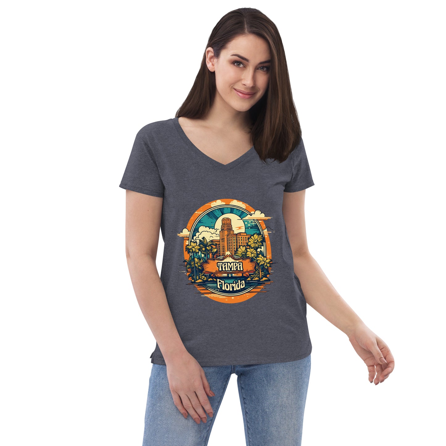 Tampa Florida Souvenir Women’s recycled v-neck t-shirt