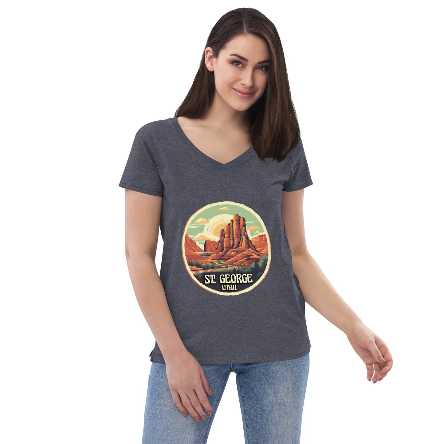 St. George Utah Souvenir Women’s recycled v-neck t-shirt