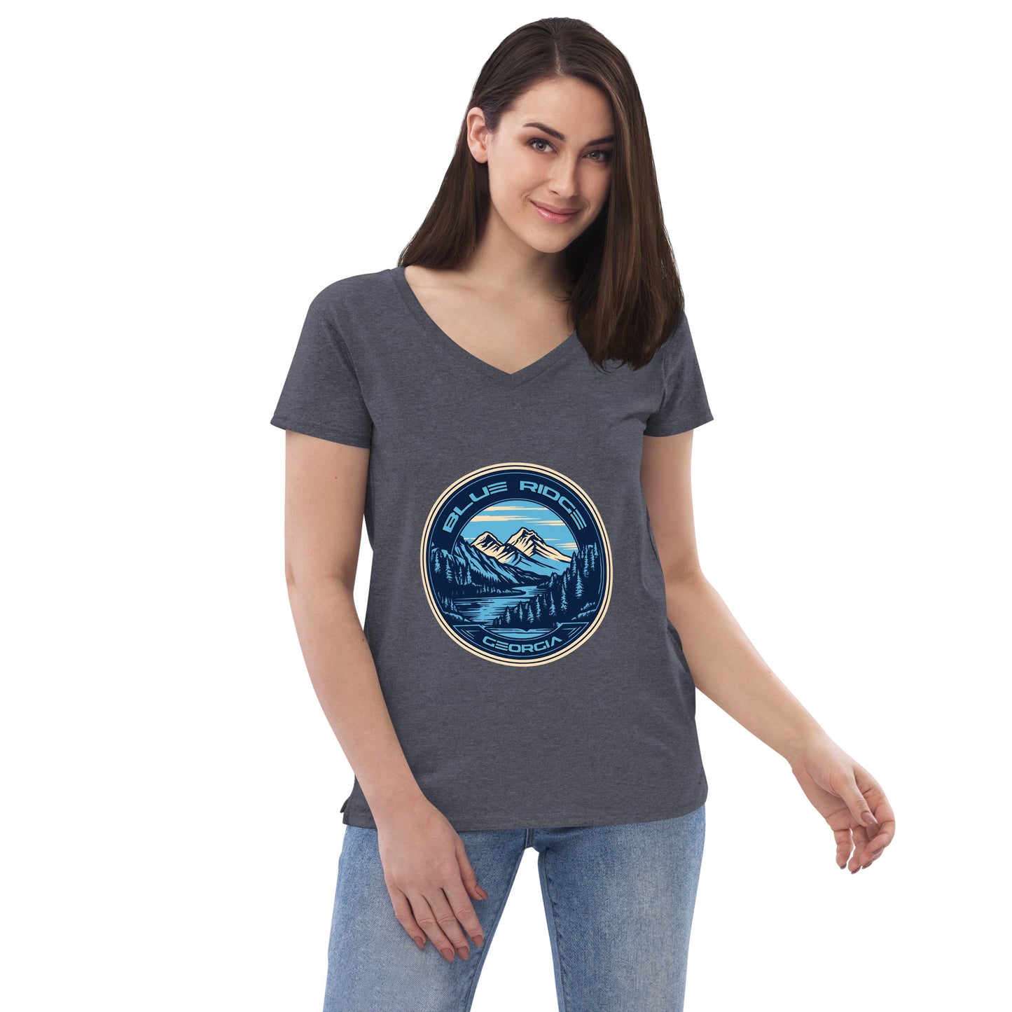 Blue Ridge Georgia Souvenir Women’s recycled v-neck t-shirt