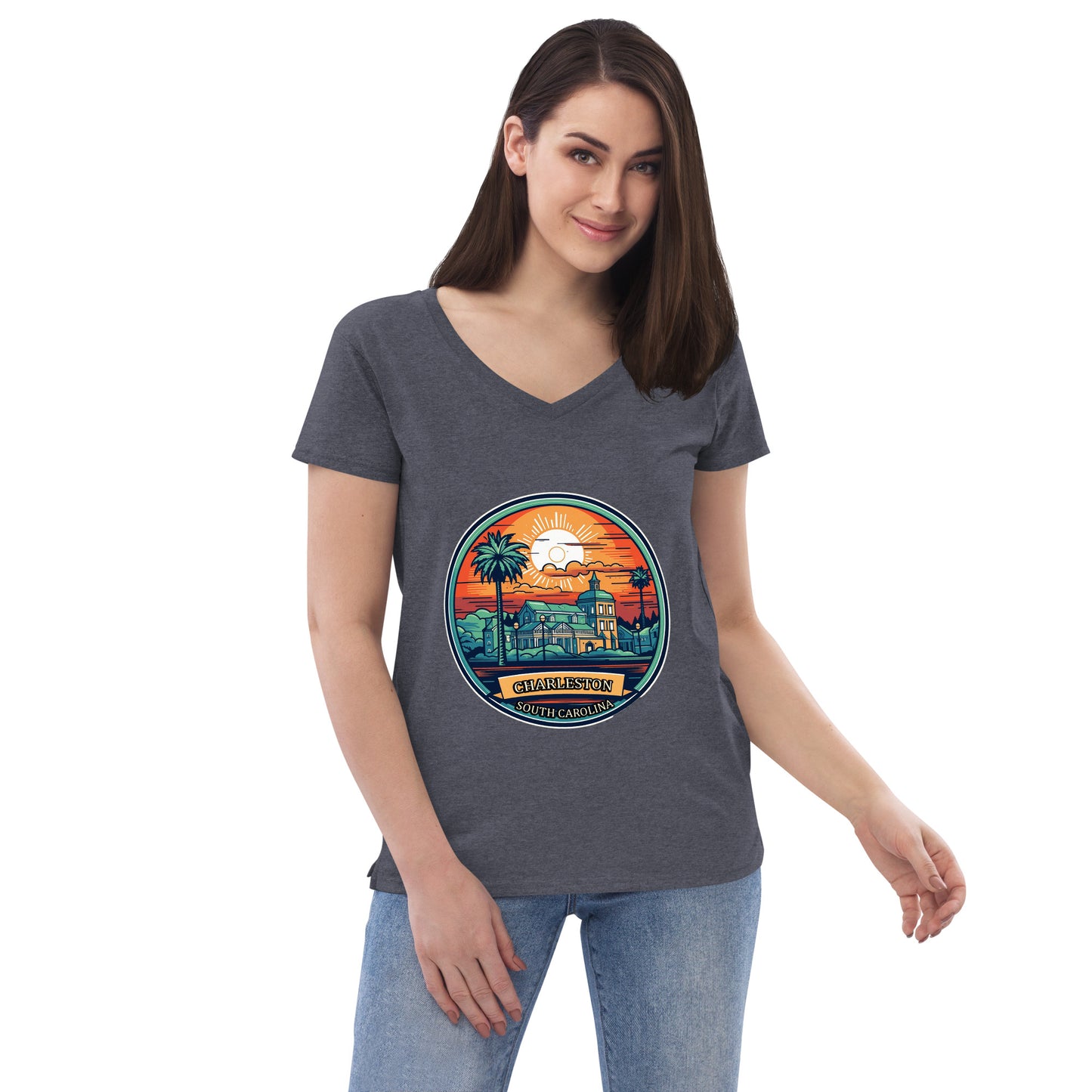 Charleston South Carolina Souvenir Women’s recycled v-neck t-shirt