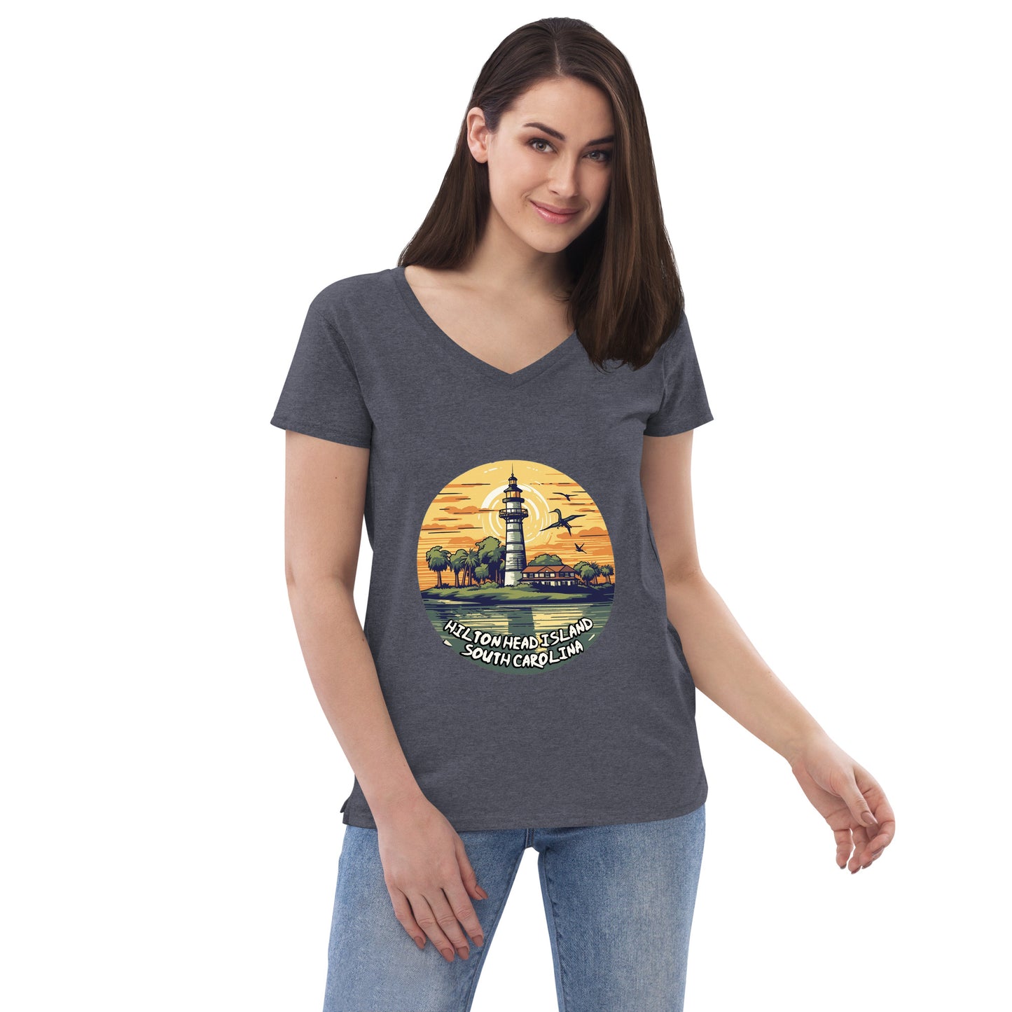 Hilton Head Island South Carolina Souvenir Women’s recycled v-neck t-shirt