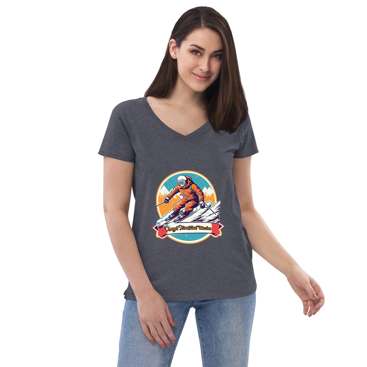 Angel Fire New Mexico Souvenir Women’s recycled v-neck t-shirt