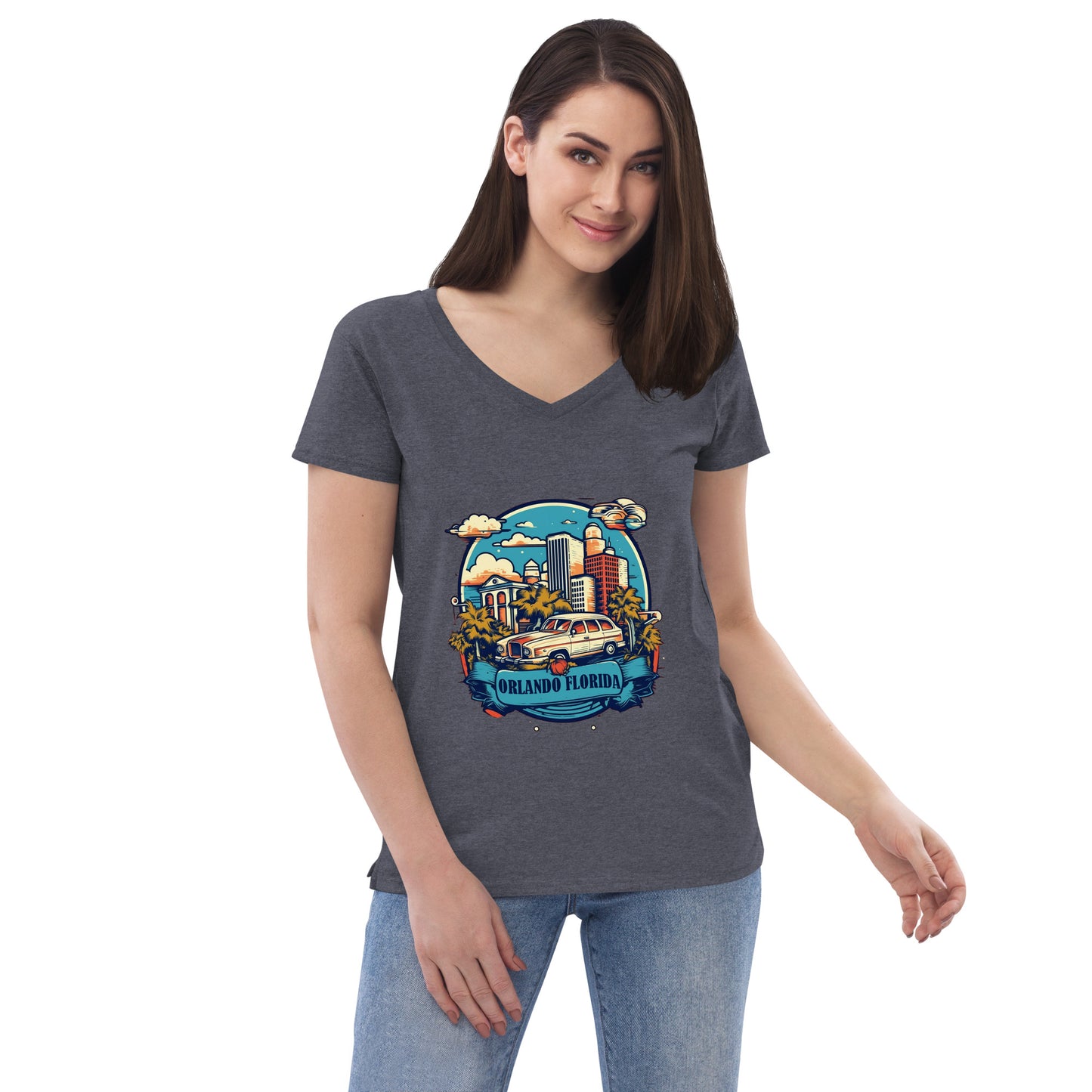 Orlando Florida Souvenir Women’s recycled v-neck t-shirt