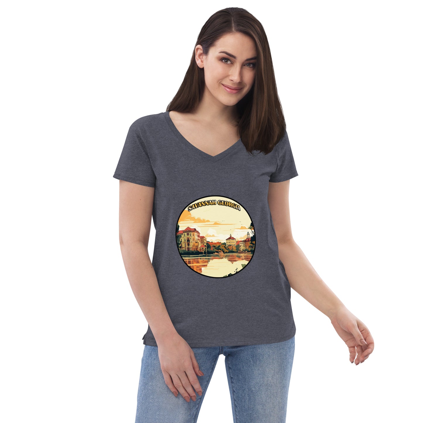 Savannah Georgia Souvenir Women’s recycled v-neck t-shirt