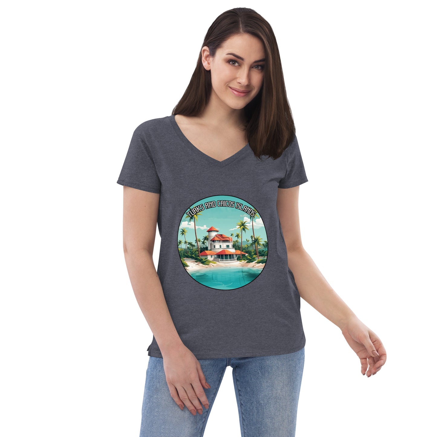 Turks and Caicos Islands Souvenir Women’s recycled v-neck t-shirt