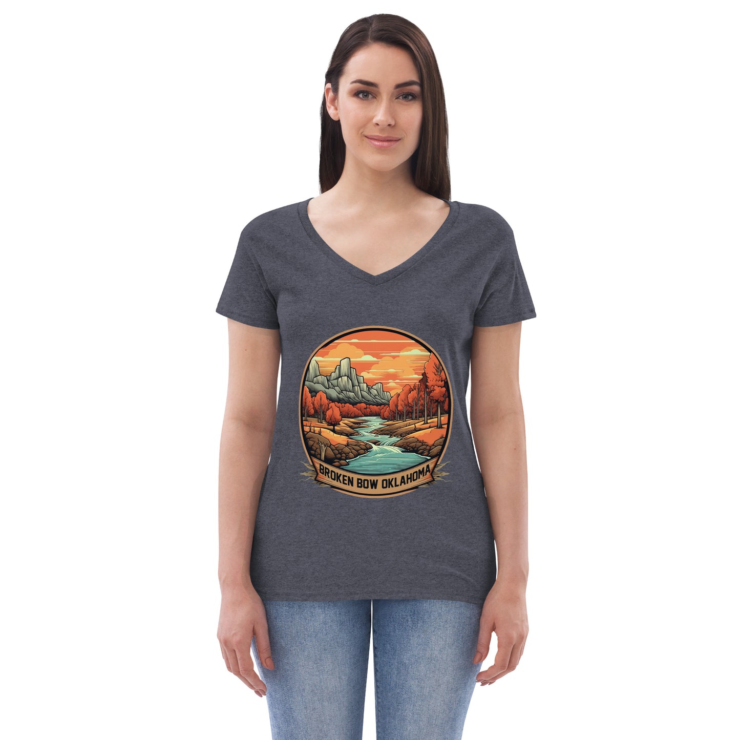 Broken Bow Oklahoma Souvenir Women’s recycled v-neck t-shirt