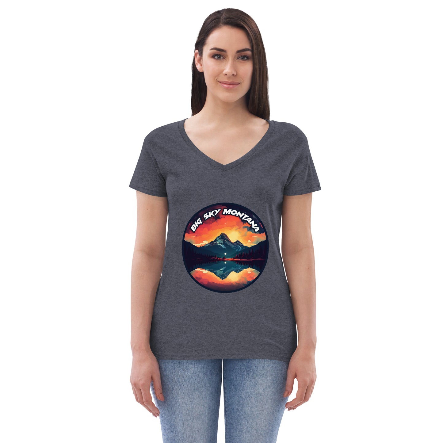 Big Sky Montana Souvenir Women’s recycled v-neck t-shirt