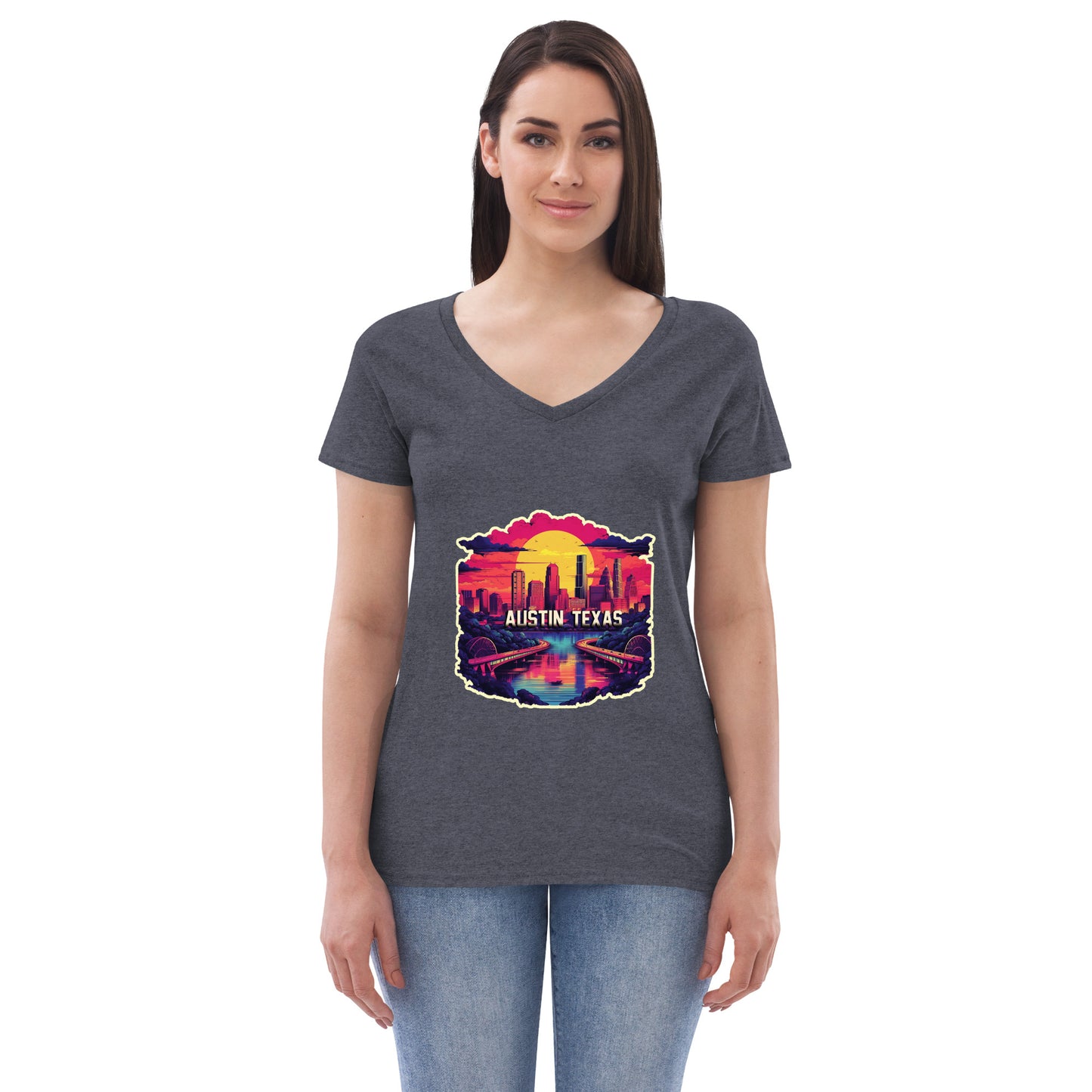 Austin Texas Souvenir Women’s recycled v-neck t-shirt