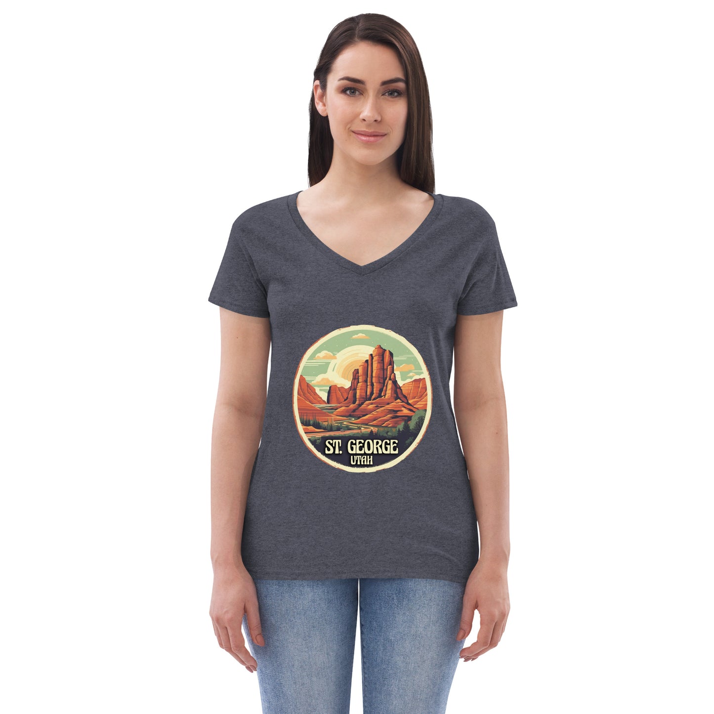 St. George Utah Souvenir Women’s recycled v-neck t-shirt