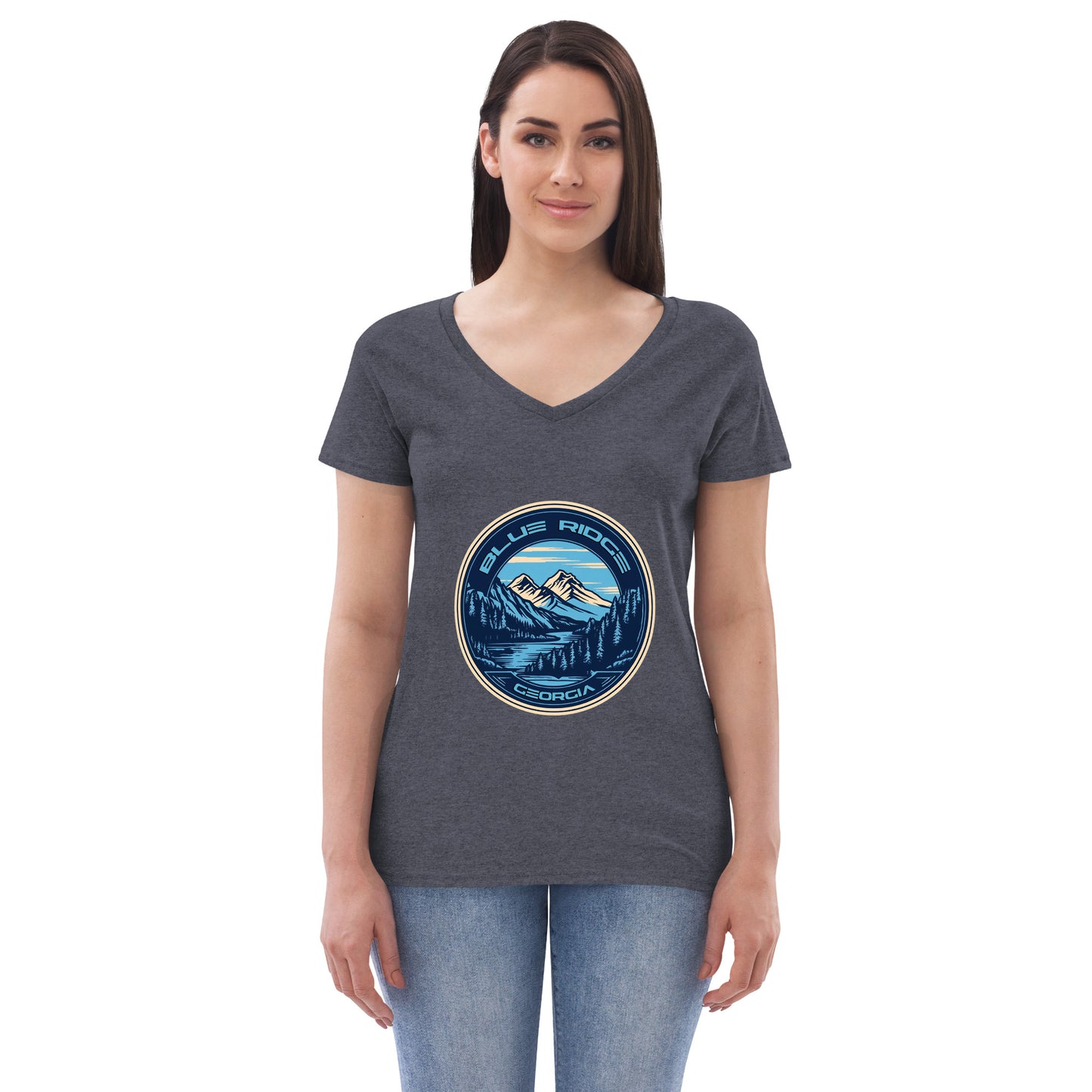 Blue Ridge Georgia Souvenir Women’s recycled v-neck t-shirt