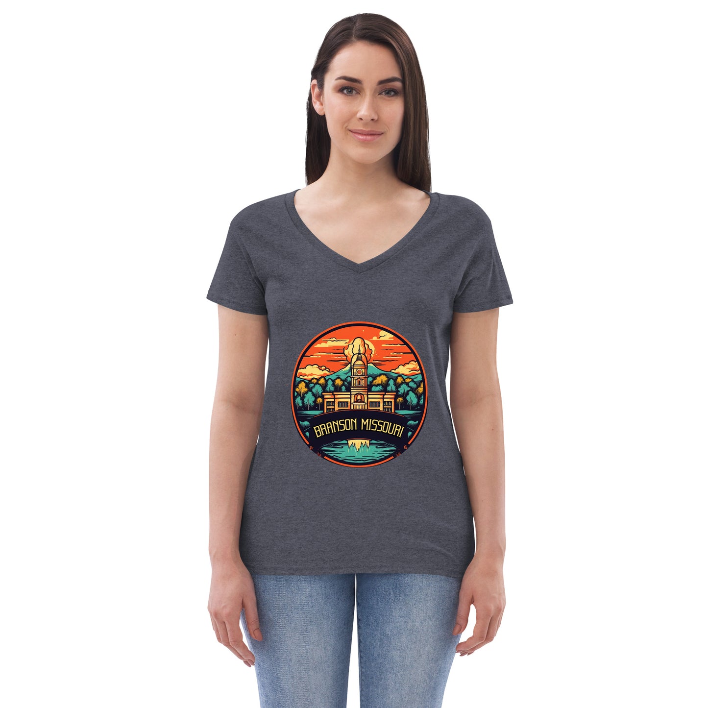 Branson Missouri Souvenir Women’s recycled v-neck t-shirt