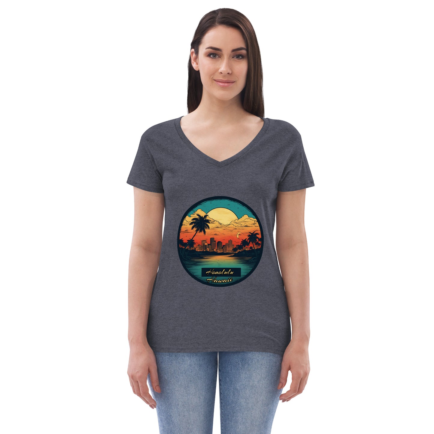 Honolulu Hawaii Souvenir Women’s recycled v-neck t-shirt