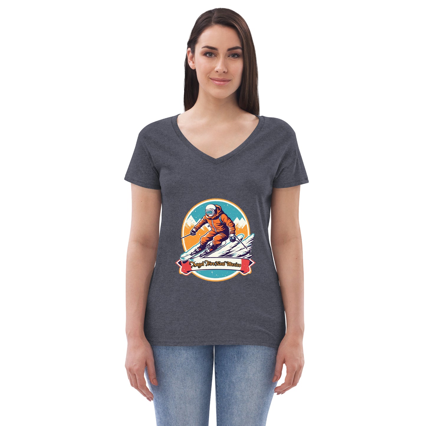 Angel Fire New Mexico Souvenir Women’s recycled v-neck t-shirt