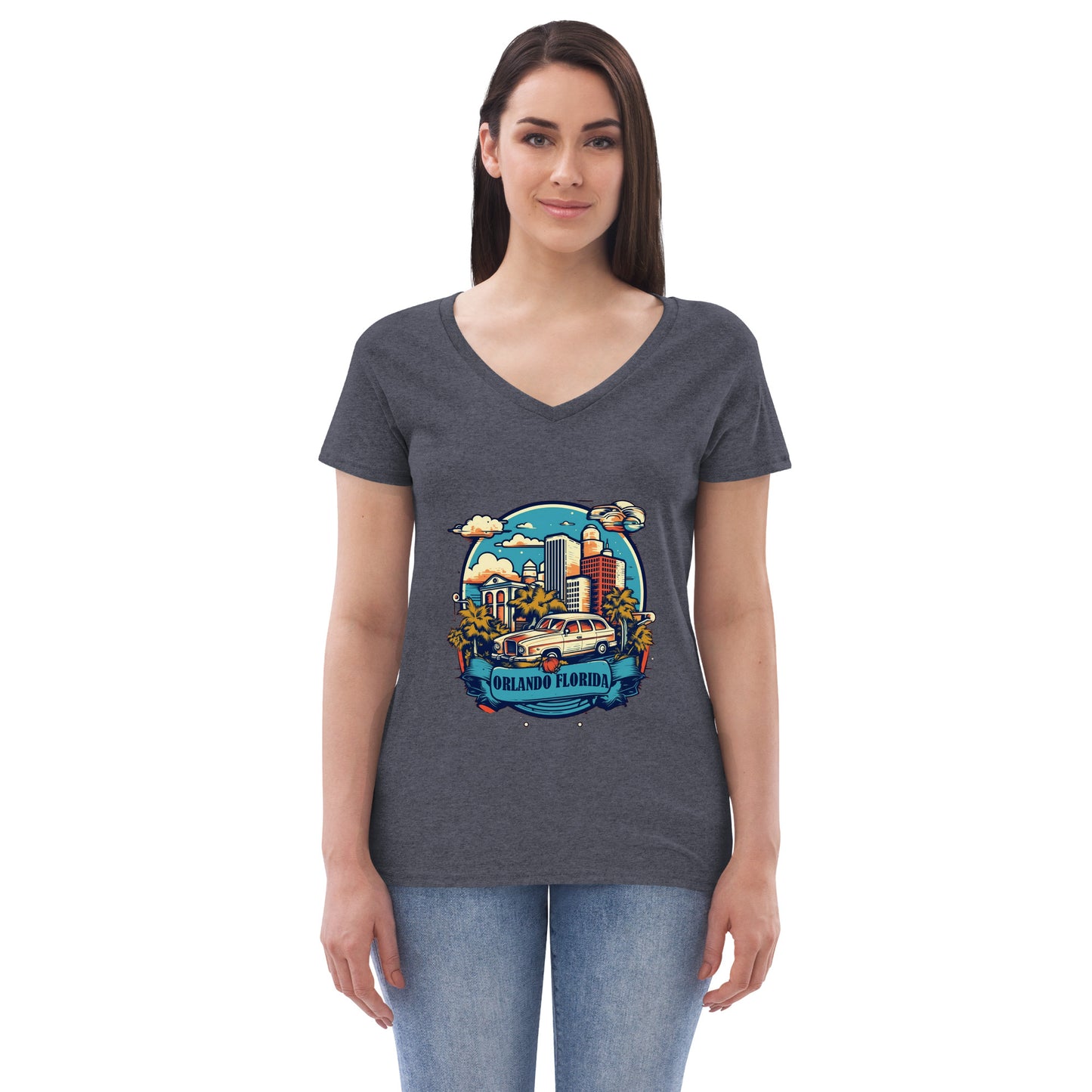 Orlando Florida Souvenir Women’s recycled v-neck t-shirt