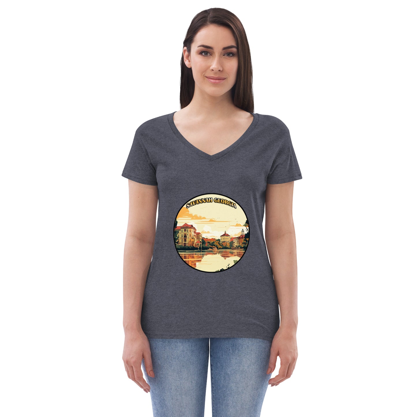 Savannah Georgia Souvenir Women’s recycled v-neck t-shirt