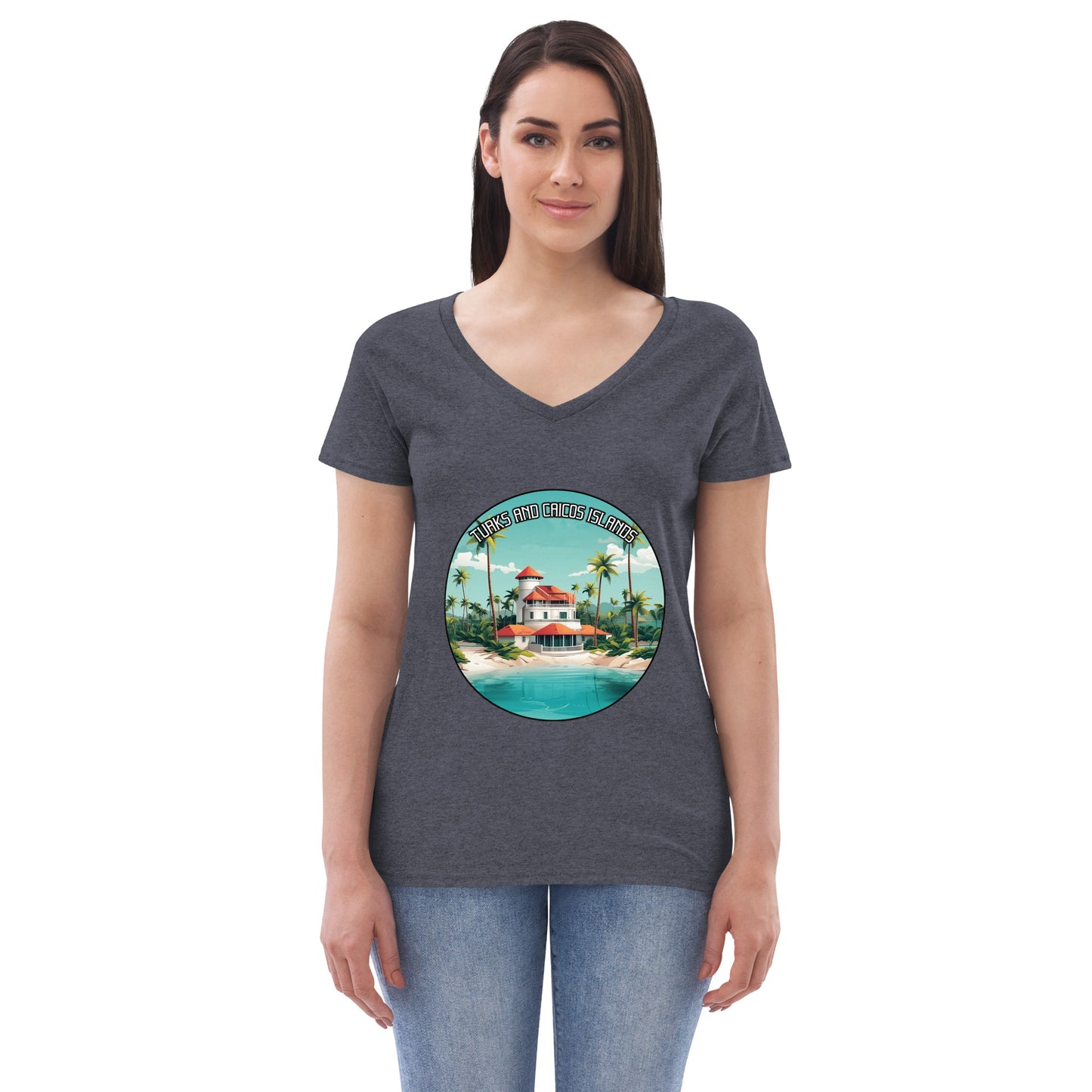 Turks and Caicos Islands Souvenir Women’s recycled v-neck t-shirt