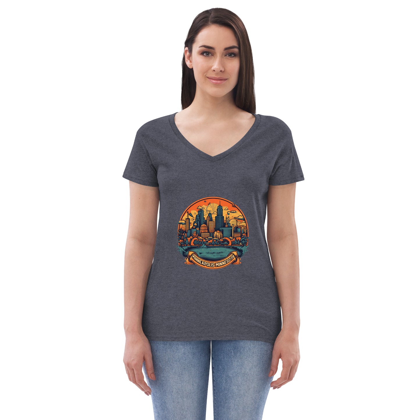 Minneapolis Minnesota Souvenir Women’s recycled v-neck t-shirt