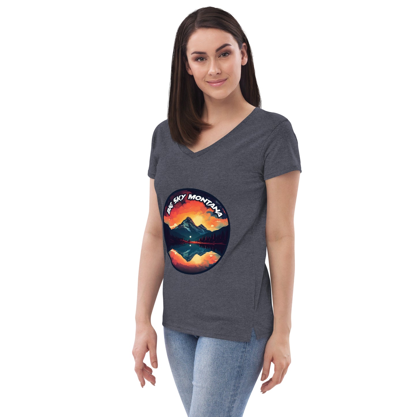 Big Sky Montana Souvenir Women’s recycled v-neck t-shirt