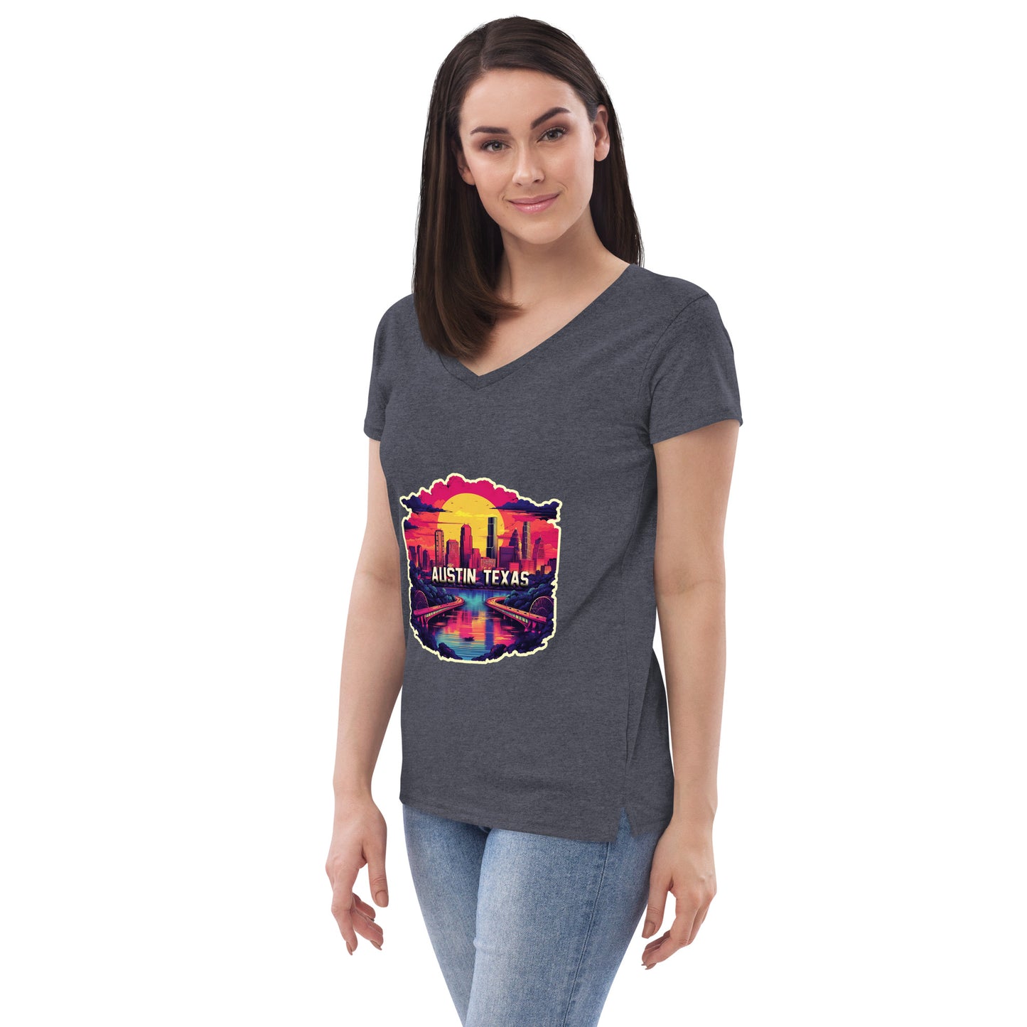 Austin Texas Souvenir Women’s recycled v-neck t-shirt