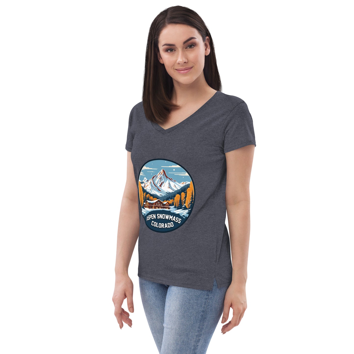 Aspen Snowmass Colorado Souvenir Women’s recycled v-neck t-shirt