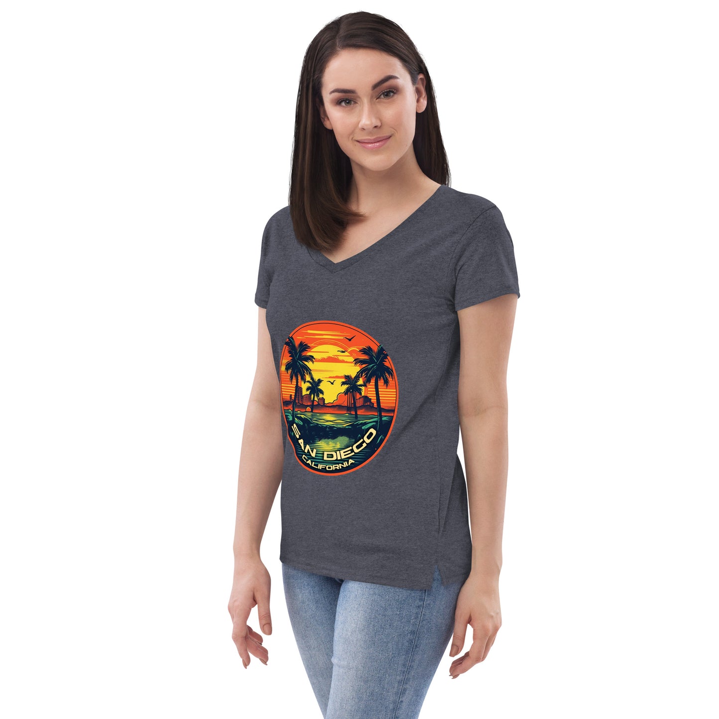 San Diego California Souvenir Women’s recycled v-neck t-shirt